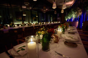 Candle Lit Dinner Settings Outdoor